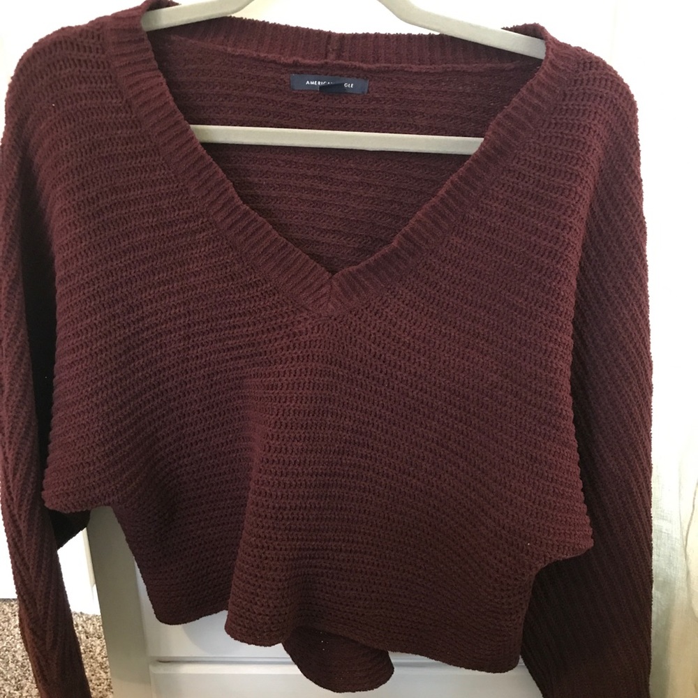Very soft burgundy crop sweater